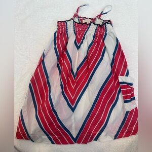 Pink Chicken NY Girls 2T Red White Blue Stripe Coverup Dress